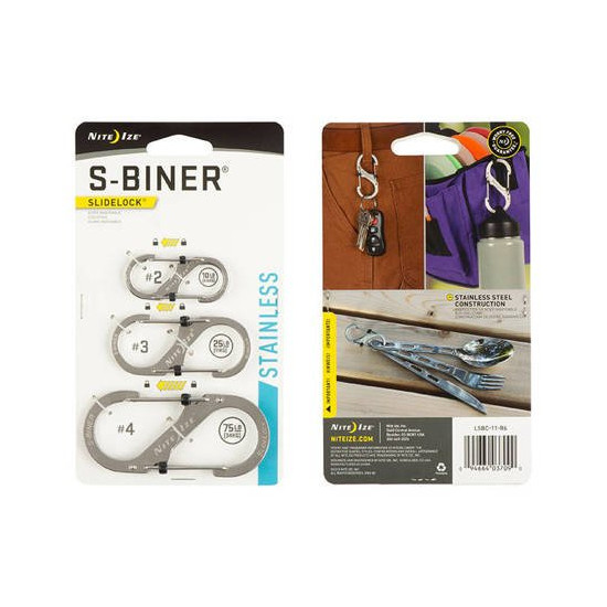 Zestaw 3 karabińczyków S-biner Slidelock